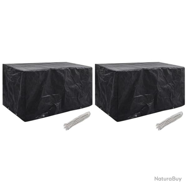 Housses de salon de jardin 2 pcs 8 oeillets 180x70x90 cm