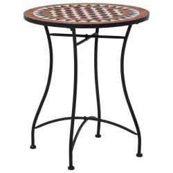Table de bistro mosa&iuml;que Marron 60 cm C&eacute;ramique
