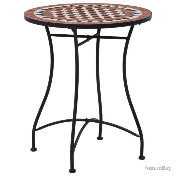 Table de bistro mosa�que Marron 60 cm C�ramique