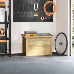 Coffre de rangement 44x80x57 cm en bois impr&eacute;gn&eacute; de pin