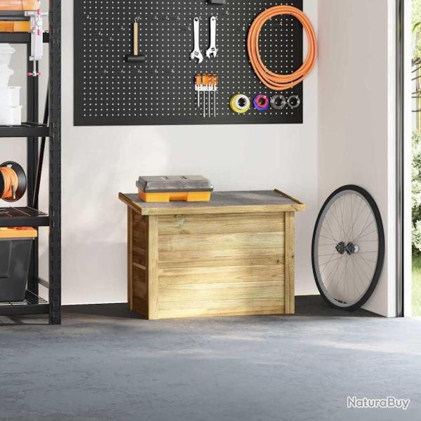 Coffre de rangement 44x80x57 cm en bois impr�gn� de pin