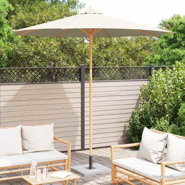 Parasol de jardin cr�me et blanc 270 x 260 cm en bambou