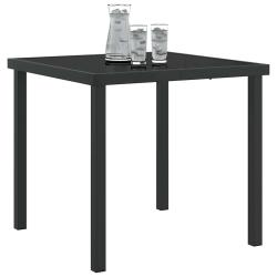 Table de Jardin Noir 80 x 80 x 73 cm M&eacute;tal