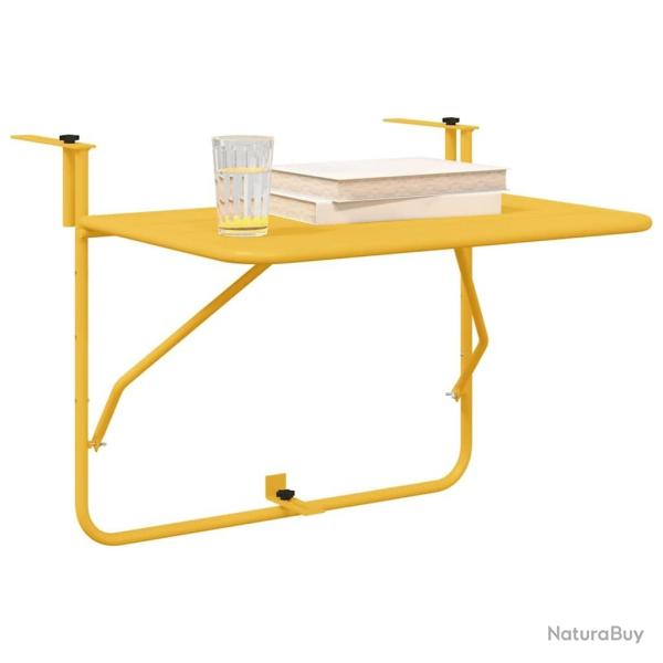 Table Suspendue de Balcon Moutarde 60 x 39 x 65 cm Acier