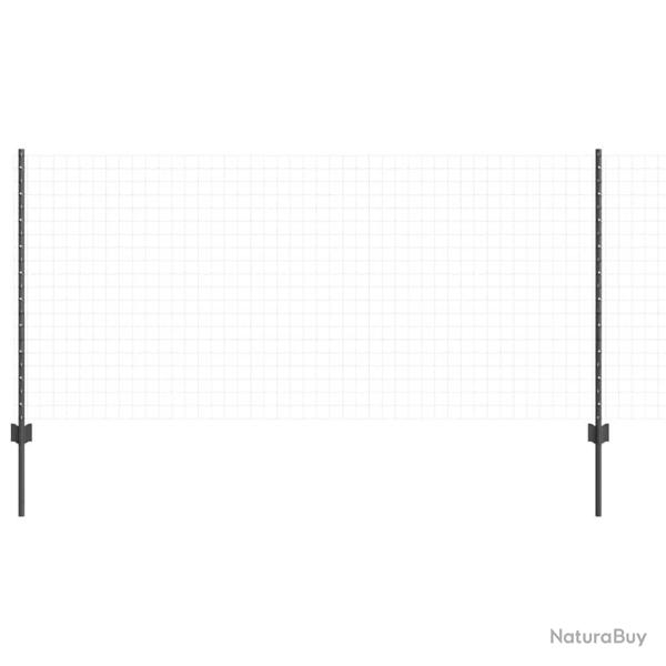 Poteaux de cl�ture , 22 pcs en U gris, 100 cm, en acier.