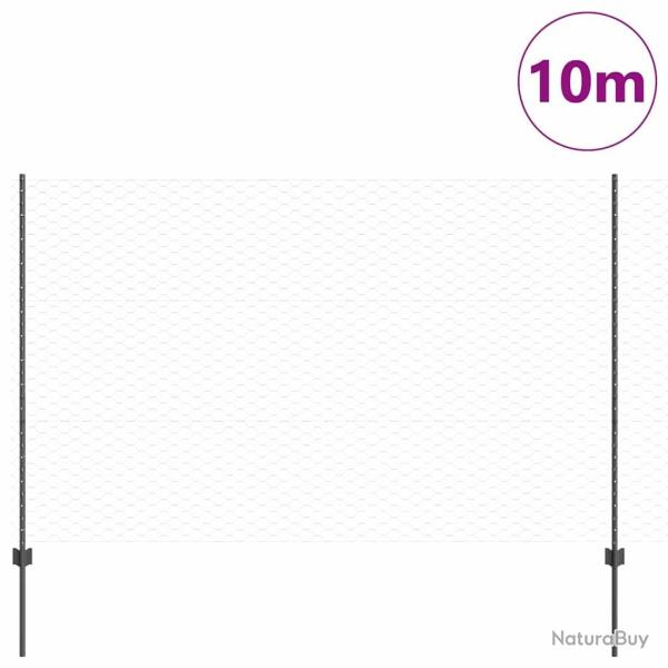 Poteaux de cl�ture 10 pcs U-Channel Gris 150 cm Acier