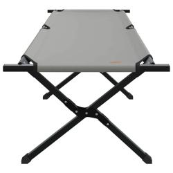 Lit de soleil pliant avec sac de transport, gris, en tissu Oxford 600D