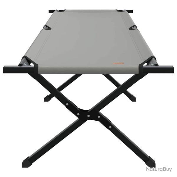 Lit de soleil pliant avec sac de transport, gris, en tissu Oxford 600D