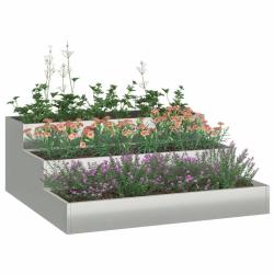 Jardini&egrave;re &agrave; 3 niveaux 90x90x35 cm Acier galvanis&eacute;