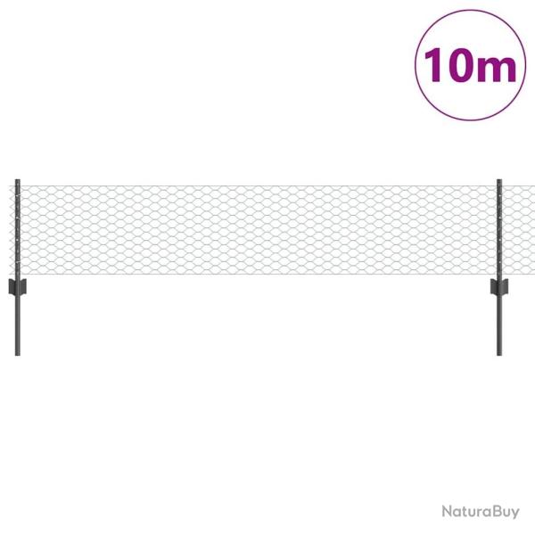 Poteaux de Cl�ture 5 pcs U-Channel Gris 40 cm Acier