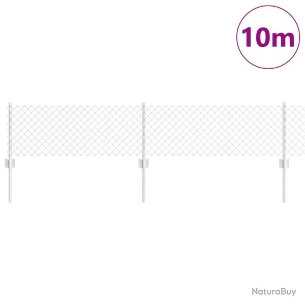 Cl�ture en Cha�ne avec 10 Pieux en U Argent� 0.4x10 m Acier