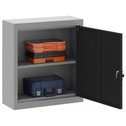 Armoire &agrave; outils avec &eacute;tag&egrave;re Noir et gris 50 x 20 x 55 cm