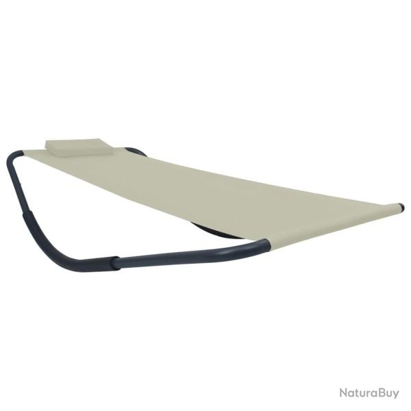 Lit de jardin Crme 200x90 cm Acier
