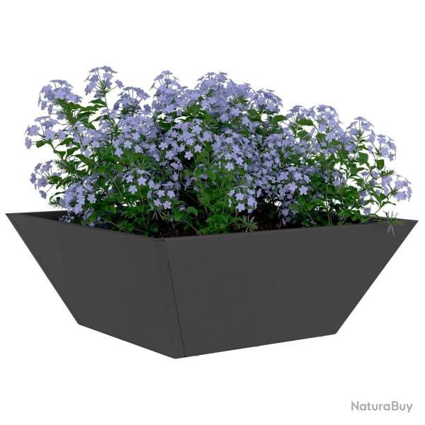 Jardini�res de jardin en bol, 5 pi�ces noires, dimensions de 40x40x15 cm, en acier.