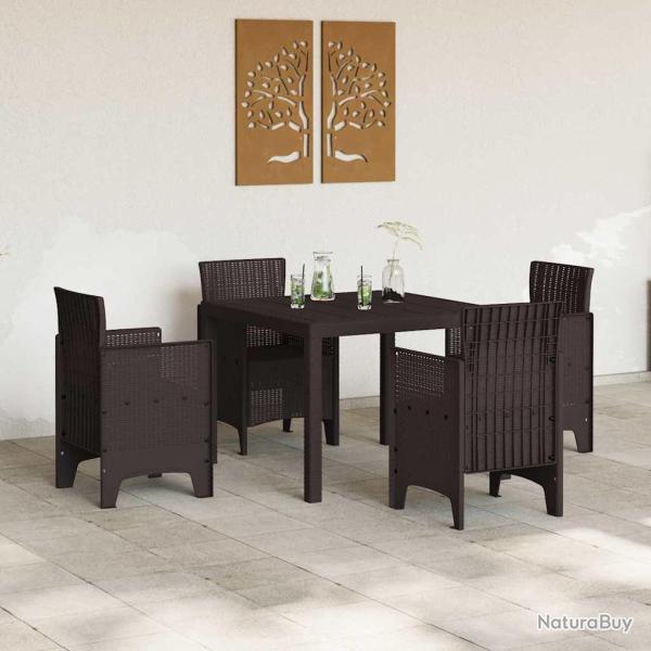 Table de jardin Marron 100x100x73 cm en poly rotin