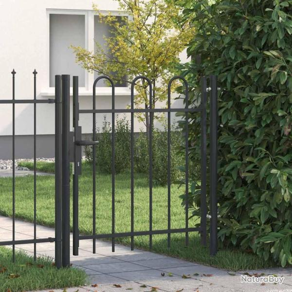 Porte de Cl�ture Gris 100 x 100 cm Acier rev�tu de poudre