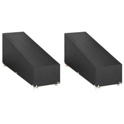 Housses pour chaise longue 2 pcs 12 oeillets 205x75x40/70 cm PE