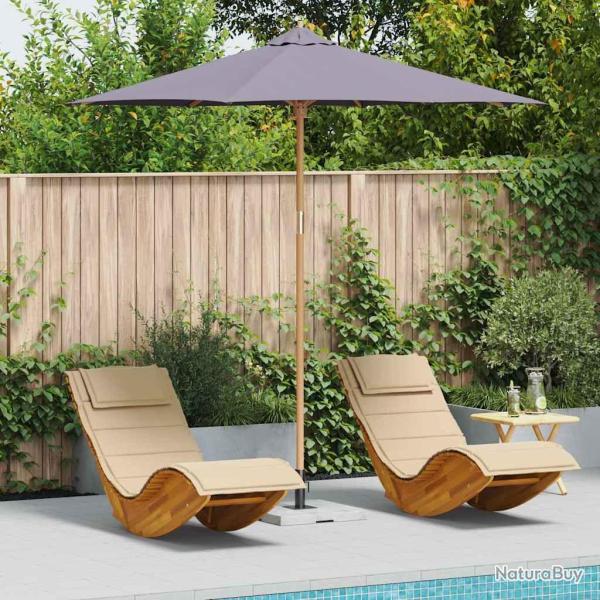 Parasol de jardin - Gris fonc�, 270x260 cm, Bambou
