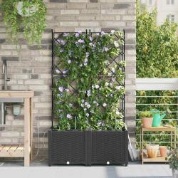 Jardini&egrave;res de jardin 1 pc Noir 80 x 40 x 142 cm Plastique