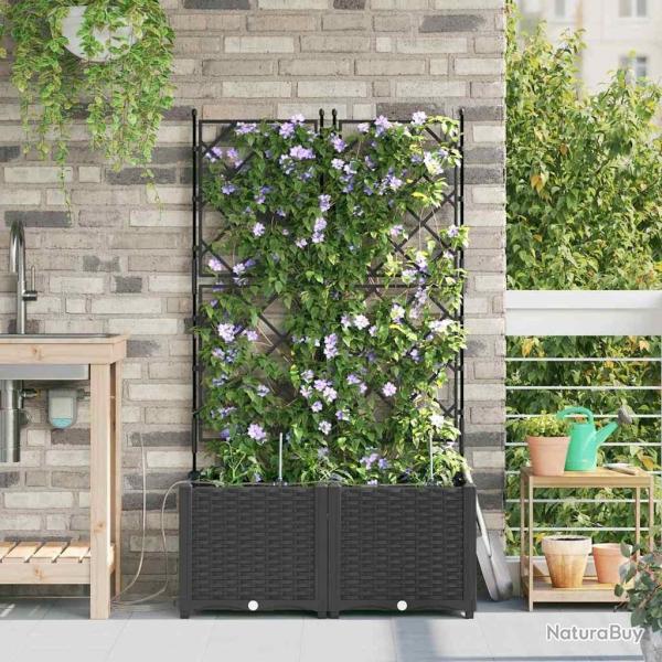 Jardini�res de jardin 1 pc Noir 80 x 40 x 142 cm Plastique