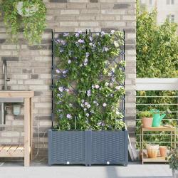 Jardini&egrave;res de jardin 1 pc Treillis Gris clair 80 x 40 x 142 cm