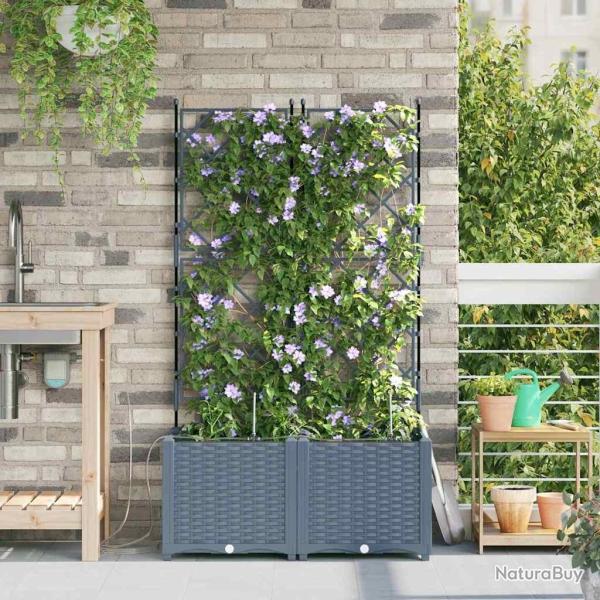 Jardini�res de jardin 1 pc Treillis Gris clair 80 x 40 x 142 cm