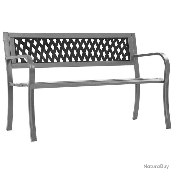 Banc de jardin Noir 120 cm Acier