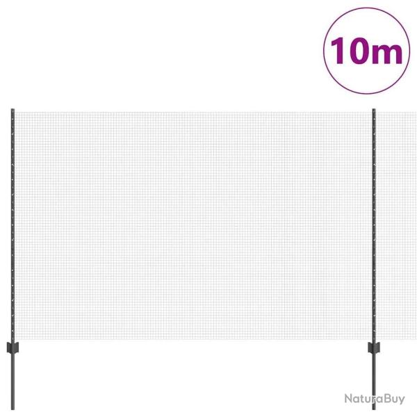 Cl�ture en Fil Soud� avec 10 Piques U Grise 1,5x10 m Acier