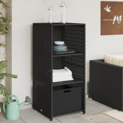 Armoire de rangement de jardin noir 50x55x115 cm r&eacute;sine tress&eacute;e