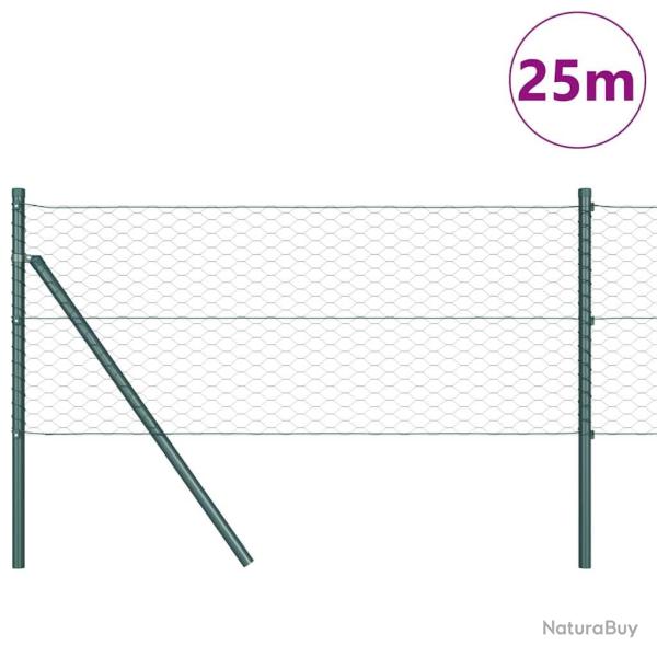 Cl�ture hexagonale verte 0,6x25 m acier