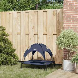 Lit pour chien sur&eacute;lev&eacute; Bleu marine Acier, Tissu 76 x 62 x 70.5 cm