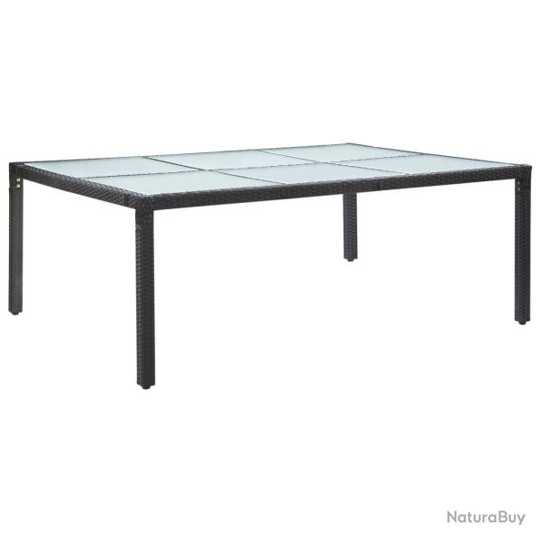 Table  dner d'extrieur Noir 200x150x74 cm Rsine tresse