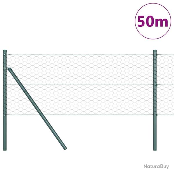 Cl�ture Hexagonale Verte 0.6x50 m Acier
