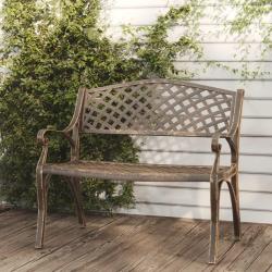 Banc de jardin 102 cm aluminium coul&eacute; bronze