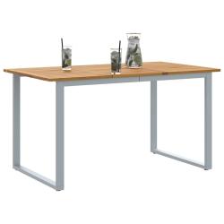 Table de Jardin Gris 140 x 80 x 75 cm Bois d'Acacia Massif