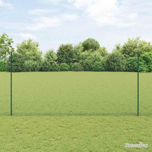 Pieux de Cl�ture 11 pcs U-Channel Vert 160 cm Acier