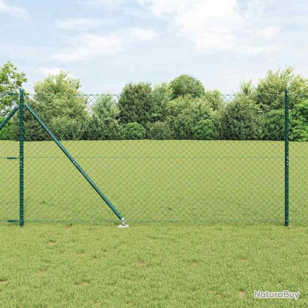 Cl�ture en maillons de cha�ne avec poteaux Vert 1.2 x 10 m