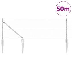 Poteau de cl&ocirc;ture. Argent&eacute; 50 x 0,6 m (maillage de 25 mm) Acier