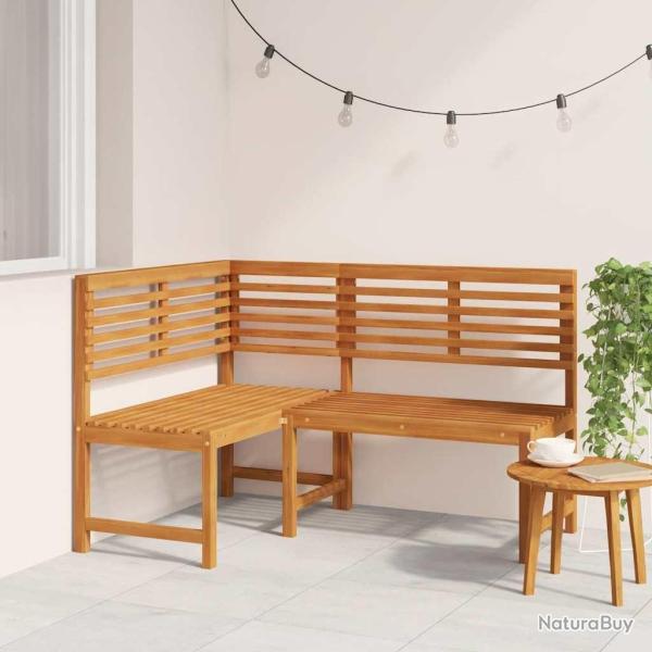 Banc d'angle de jardin 140 cm Bois solide d'acacia