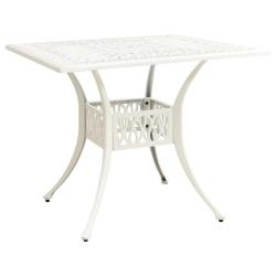 Table de jardin Blanc 90x90x73 cm Aluminium coul&eacute;