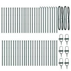 Poteau de cl&ocirc;ture. 52 pcs Vert 3,2 x 3,2 x 80 cm