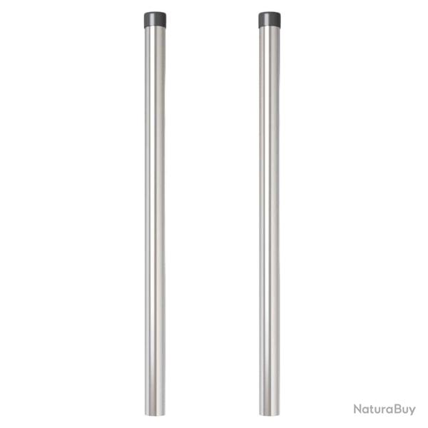 Poteaux de clture 2 pcs Argent 60 cm Acier galvanis