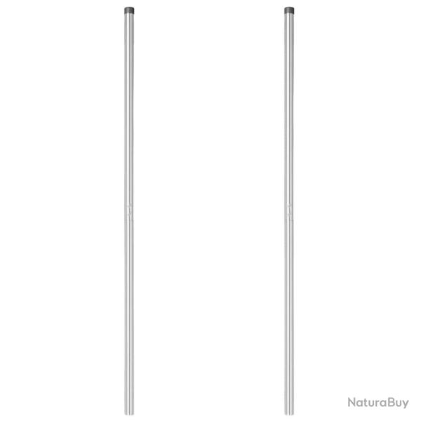 Poteaux de cl�ture 2 pcs Argent 180 cm Acier galvanis�