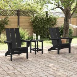 Chaises Adirondack pliables 2 pcs Noir 74,5x80,5x90 cm HDPE