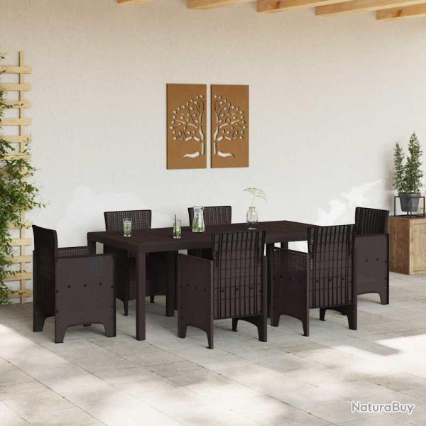 Table de jardin Marron 200x100x73 cm en poly rattan