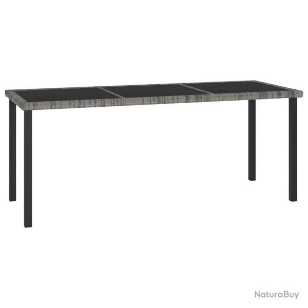 Table  dner de jardin Gris 180x70x73 cm Rsine tresse