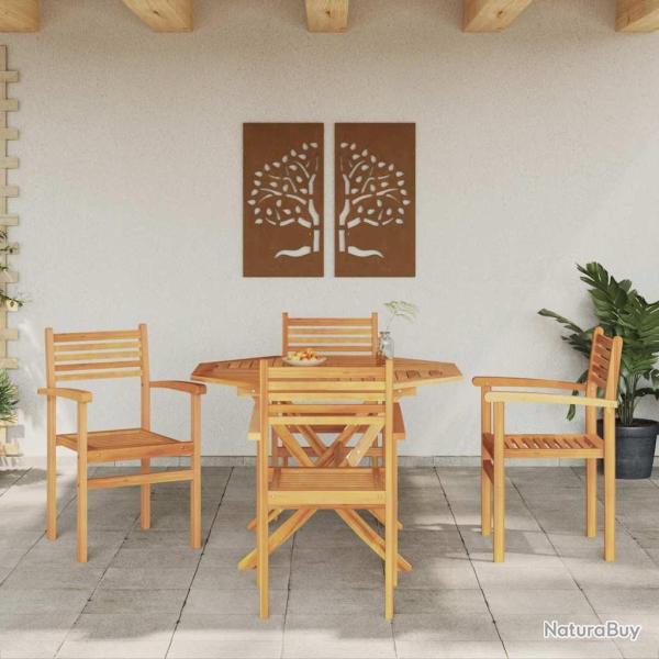 Chaise 4 pcs Marron 56 x 55 x 90,5 cm Bois de teck massif