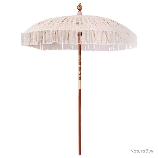 Parasol Autre Crme x 250 cm Coton et bois massif