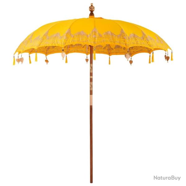 Parasol Autre Jaune x 250 cm Coton et bois massif