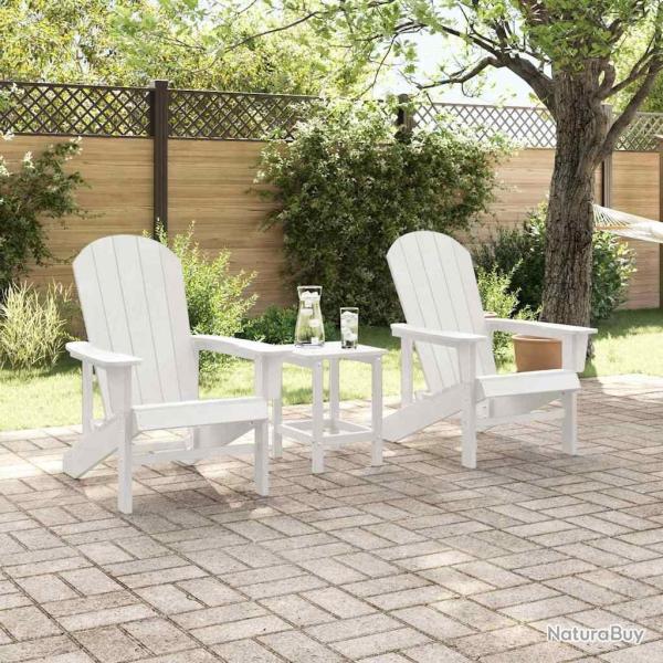 Chaises Adirondack 2 pcs Blanc 74x82x90 cm HDPE